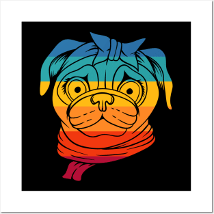 Dog Retro Pug Cute Posters and Art